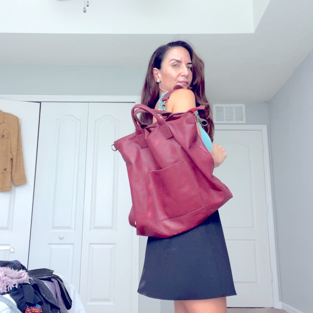 100% Italian leather book bag/lap top bag.